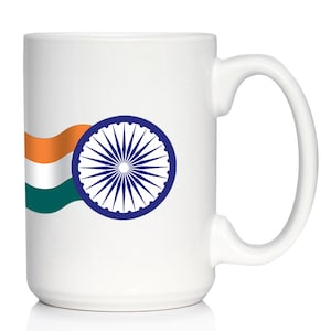 India Flag Coffee Mug - Indian Gifts and Souvenirs - White Ceramic Coffee Cup