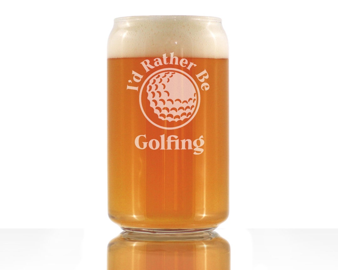 Rather Be Golfing Beer Can Shaped Pint Glass for Beer Unique Golfing