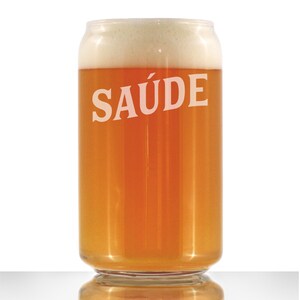 Saúde – Portugiesische Cheers – Süßes, lustiges Bierdosen-Pintglas, geätzte Sprüche, Geschenk für Bierliebhaber und Reisende, die Portugal lieben