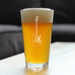 Electric Guitar Pint Glass for Beer Music Gifts for Guitar Players, Teachers and Musical Accessories for Musicians 16 Oz Glasses image 2