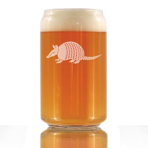 Armadillo Beer Can Pint Glass Texas Gifts and Souvenirs 16 oz Glasses