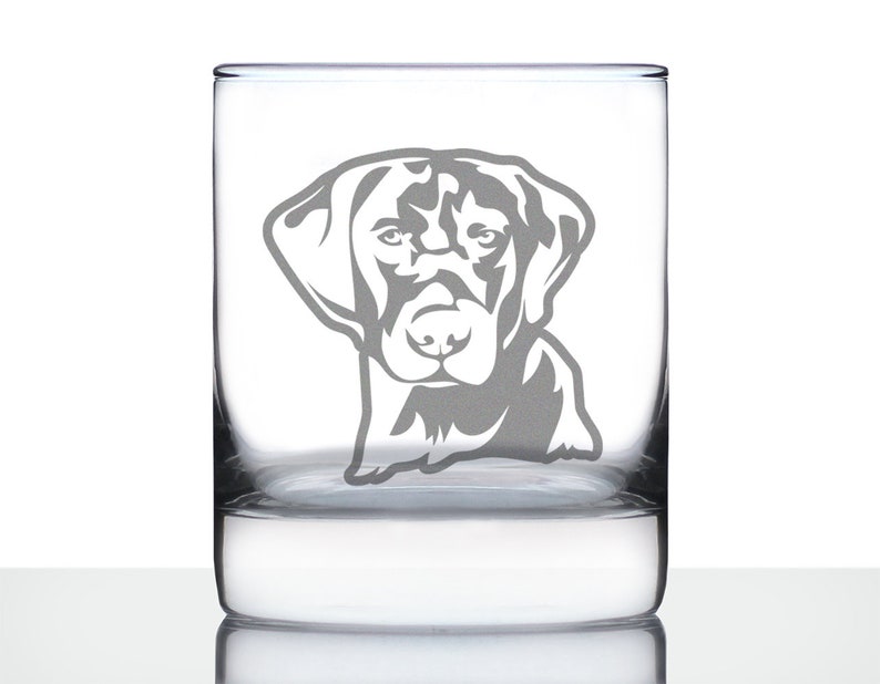 Labrador Face 10 oz Rocks or Old Fashioned Glass, Etched Glassware, Cute Gifts for Dog Lovers with Black, Yellow & Chocolate Labradors image 1