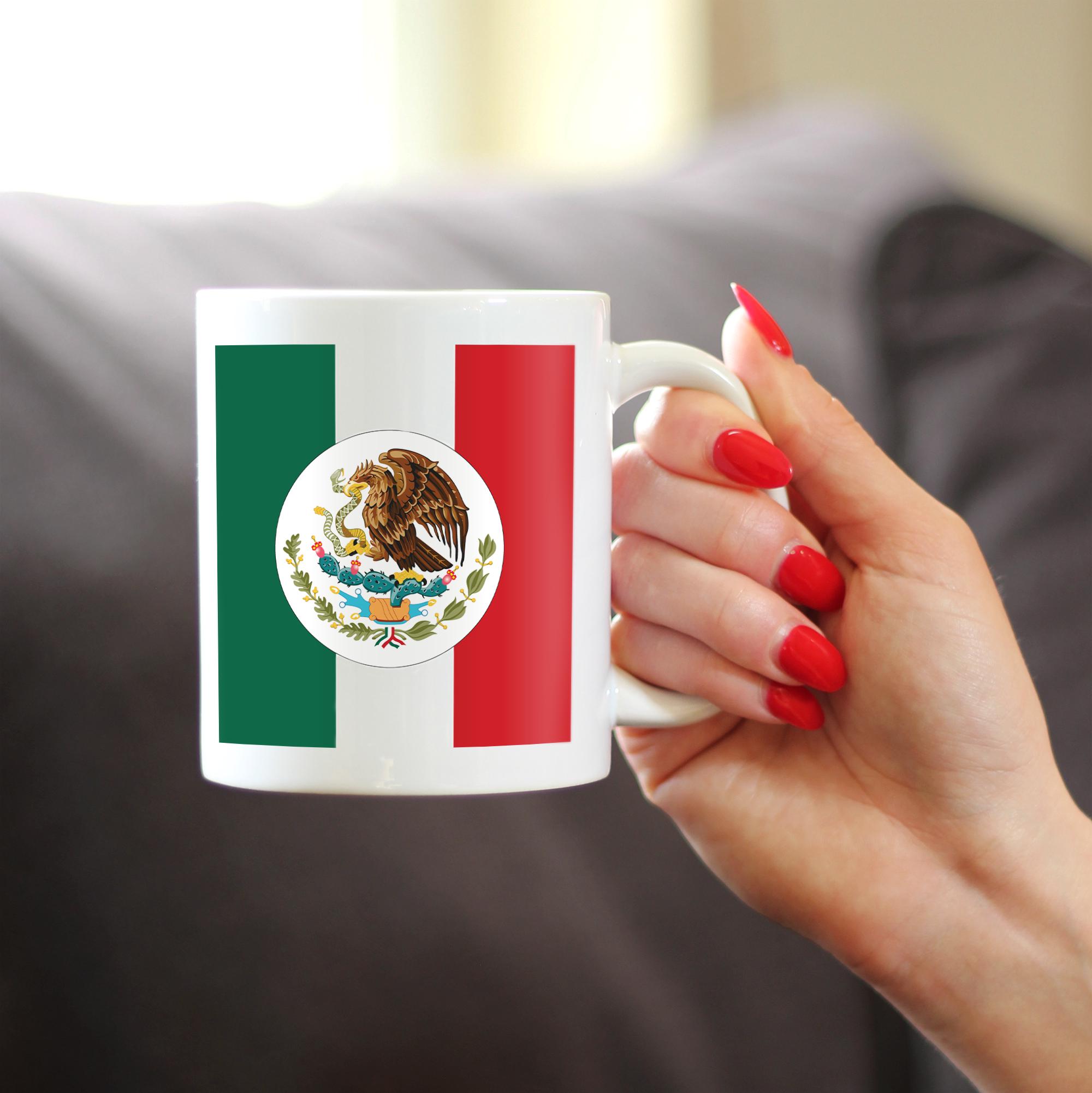 Mug Personnalisé Drapeau Mexique 05 - Céramique, 325 Ml - Fabriqué En France, Neuf