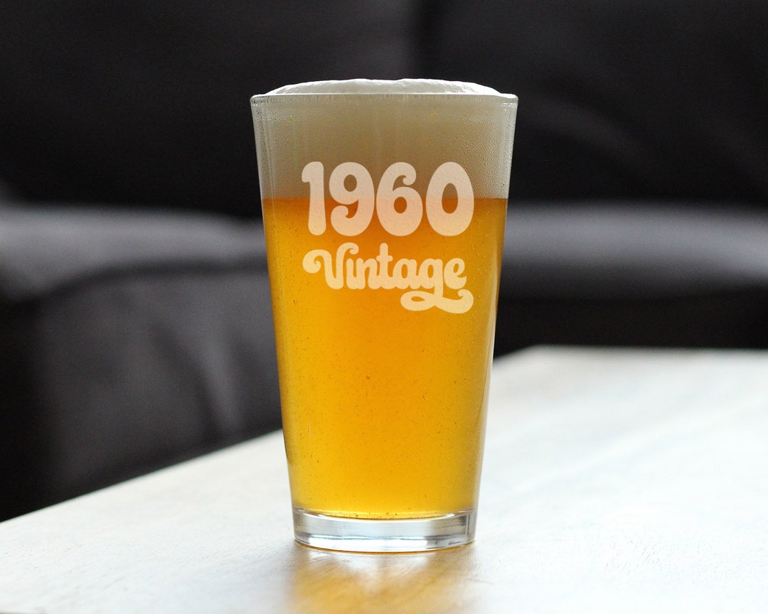 Vintage 1960 Etched Pint Glass: 66th Birthday Gift - Etsy