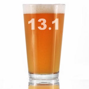 13.1 Half Marathon Pint Glass for Beer - Gifts for Half Marathon Runners - 16 oz Glasses
