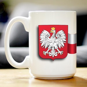 Caneca de café com bandeira da Polônia - Decoração para beber com tema de orgulho do país e presentes para poloneses