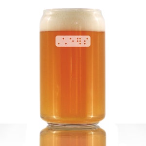 Braille Cheers Beer Can Pint Glass - Presentes divertidos em Braille para professores de Braille e leitores de Braille com deficiência visual ou cegos - Copos de 16 onças