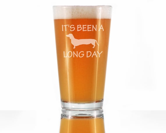 Etched Dachshund Pint Glass: Funny Wiener Dog Gift