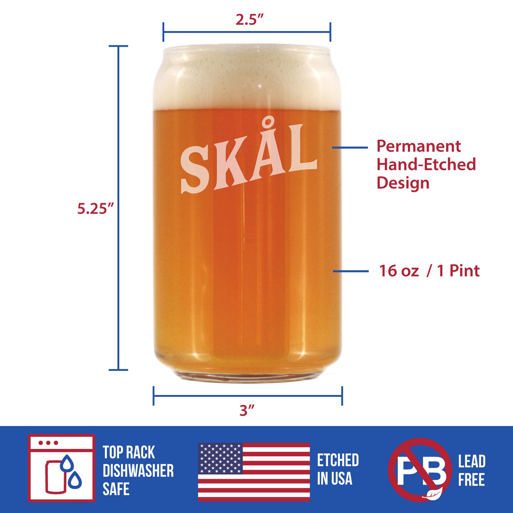 Skal Norwegian and Danish Cheers Cute Funny Beer Can Pint Etsy