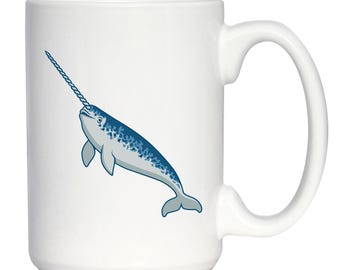 Narwhal - Coffee Mug - Cute Narwhal Gifts - White Ceramic Coffee Cup