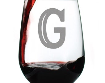 Monogram Floral Initial Letter G - Wine Tumbler - bevvee