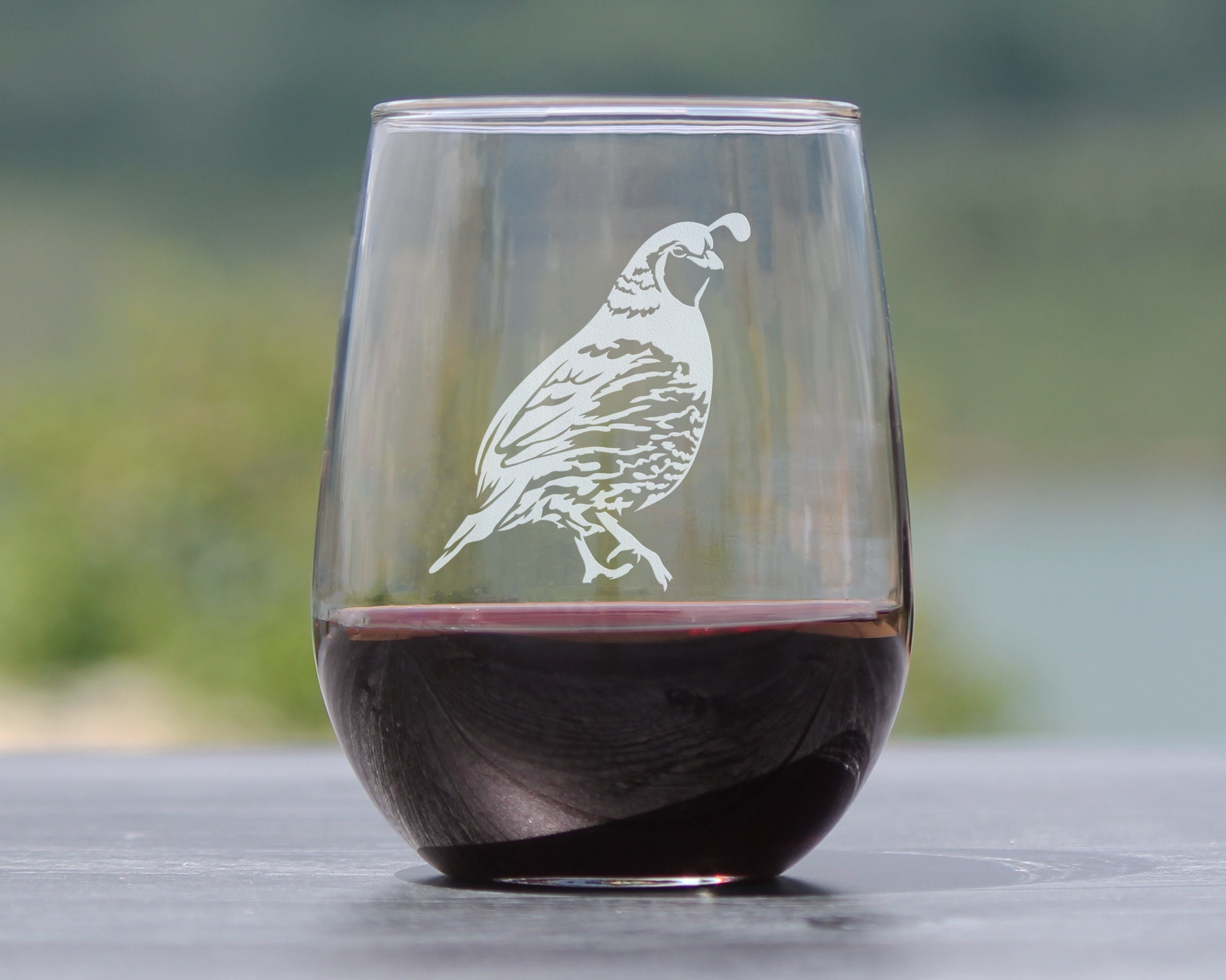 Assorted Gamebirds Stemless Wine Glasses