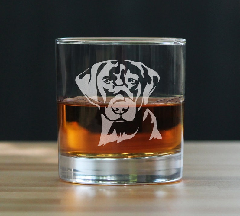 Labrador Face 10 oz Rocks or Old Fashioned Glass, Etched Glassware, Cute Gifts for Dog Lovers with Black, Yellow & Chocolate Labradors image 5