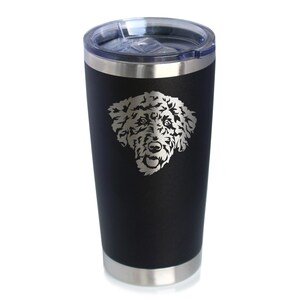 Labradoodle Face - Insulated Coffee Tumbler Cup with Sliding Lid - Stainless Steel Insulated Mug - Labradoodle Gifts for Dog Lovers Women