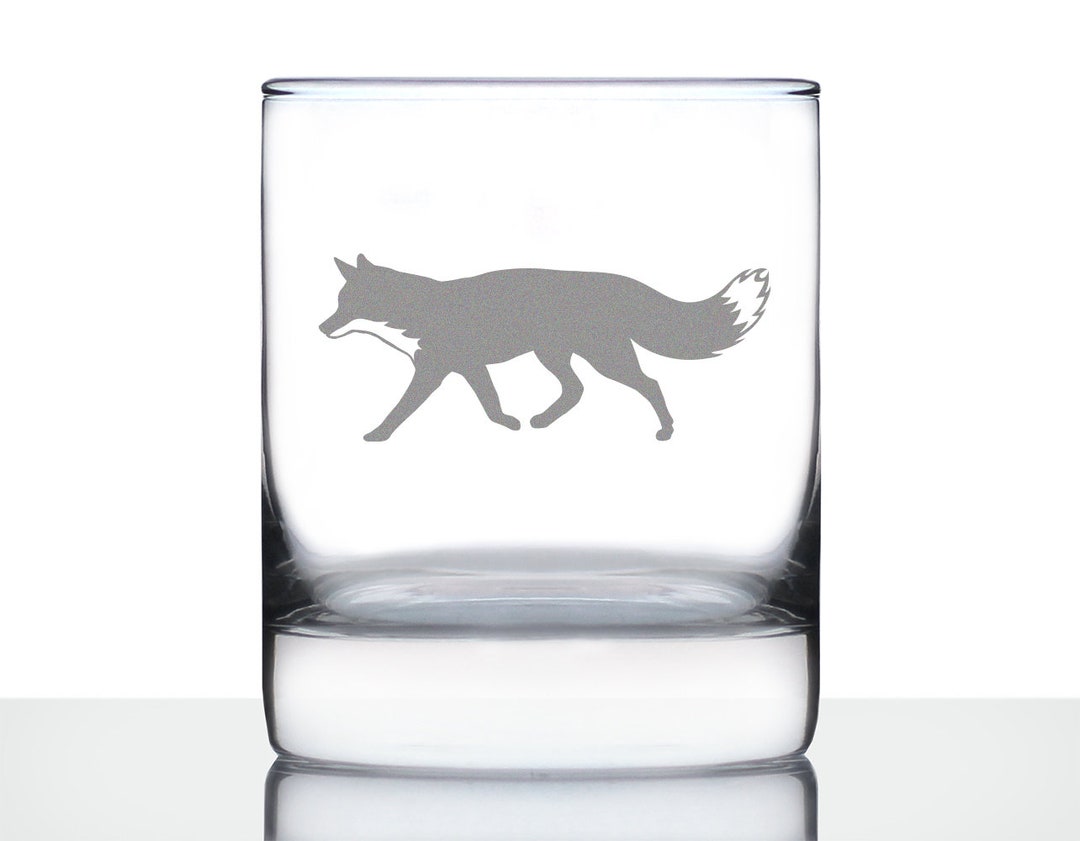 Snow Fox Rocks Glass Set Etched Fox Rocks Glass: Cabin Decor, Rustic Animal Gift (10.25 Oz) - Etsy