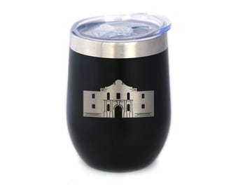 Bicchiere termico Alamo: tazza isolante in acciaio inossidabile con la sigla Texas State.
