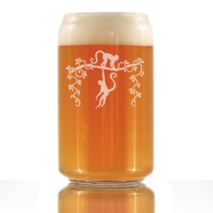 Etched Monkey Beer Can Glass - 16 Oz Pint Glass