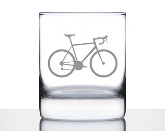 Geätztes Fahrrad-Rocks-Glas: 10 Unzen altmodisches Glas