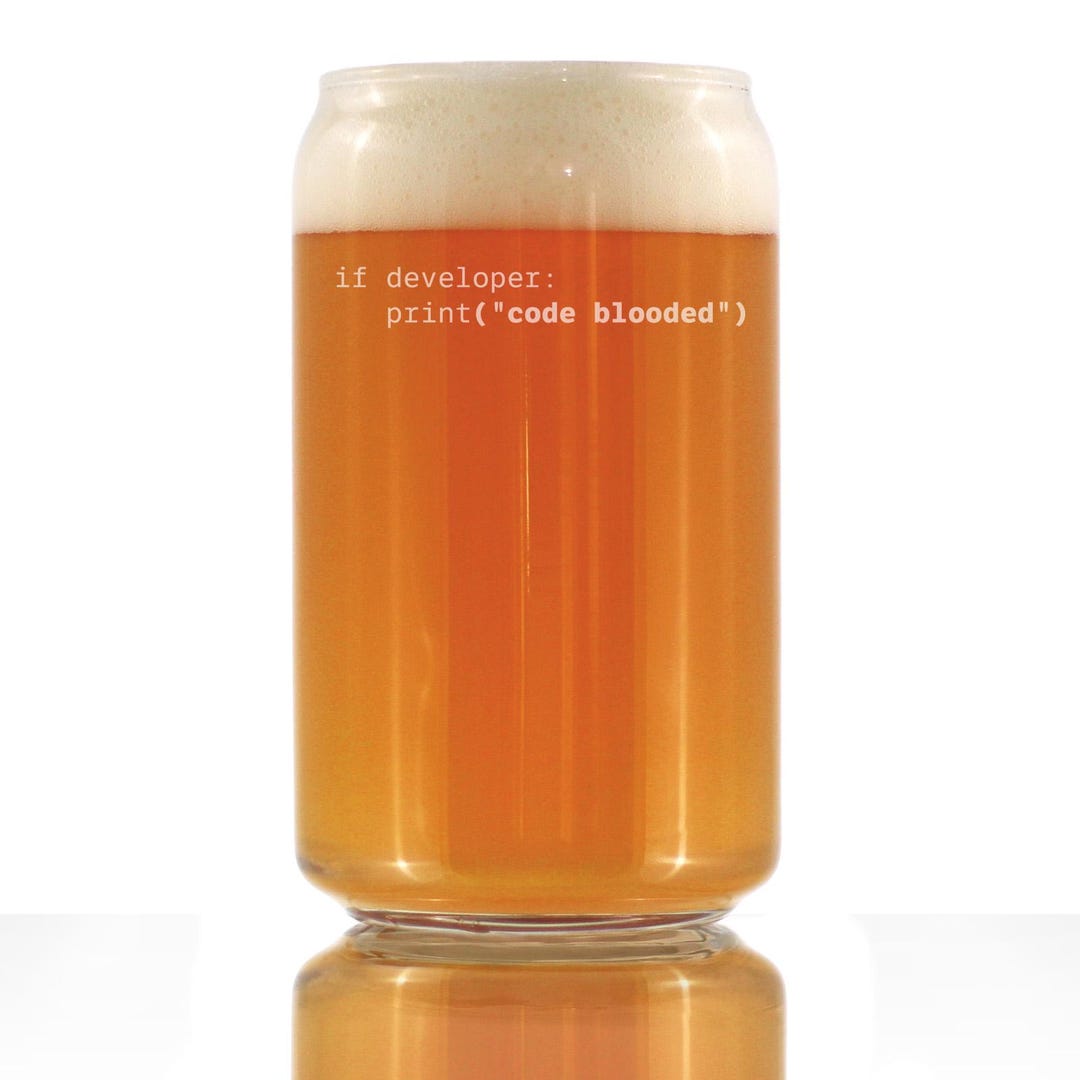 Code Beer Code Blooded Beer Can Glass: Funny Tech Gift for Programmers - Etsy