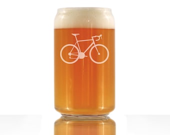 Bicycle - Beer Can Pint Glass - Unique Biking Themed Decor and Gifts for Bikers - 16 oz Glasses