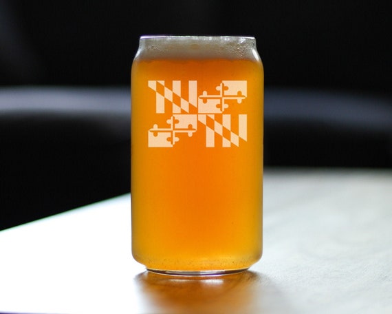 Maryland Flag Beer Pint Glass: Etched 16 Ounce Gift - Etsy Canada