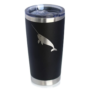 Narwhal Insulated Coffee Tumbler with Sliding Lid Narwhal Gifts for Women 20oz Stainless Steel Tumbler
