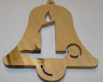 Christmas Ornament scrollsaw popular Bell with Antique Candle