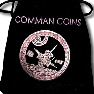 Hand Cut Hobo Coin NASA Space Shuttle Spaceship Universe Space Moon American Dollar Carved Challenge Token Hobo Nickel Art Commemorative