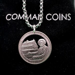 2017 District of Columbia Cut Coin Necklace State Quarter Frederick Douglass America The Beautiful Collection Custom Jewelry