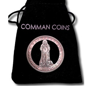 Hand Cut Hobo Coin Skull Angle of Death Holding Clock Times Up Skeleton American Dollar Carved Challenge Token Pendant Hobo Nickel Art