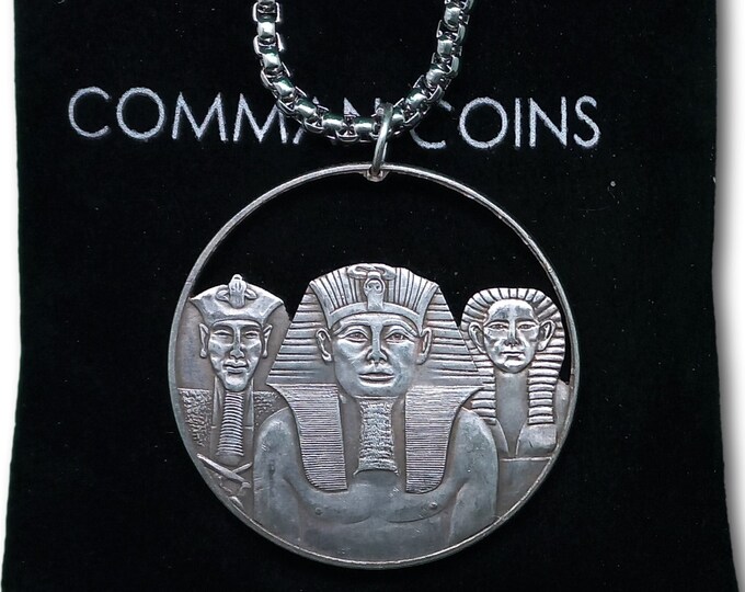 Cut Coin Hobo Coin Necklace Pharaoh King of Egypt God Set Horus ...