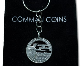 2021 Washington Crossing The Delaware Cut Coin Keychain State Quarter American State Park Collection Custom Jewelry Art