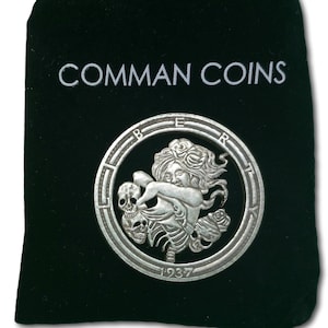 Hobo Coin Cut Coin Sexy Woman Lifting Shirt Half Dead Skull Dark Art Dollar Cosplay US American Hobo Nickel