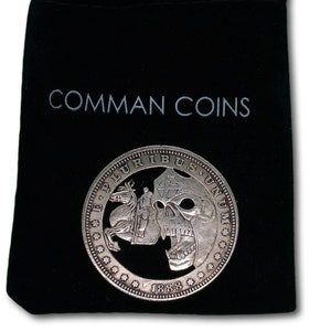 Hobo Coin Cut Coin Skull Templar Knight Medieval Holy Crusade Gothic American Custom US Art Dollar