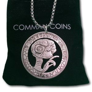 Cut Coin Hobo Coin Necklace ET Classic Movie Film Alien Phone Home American Fantasy Handmade Jewelry Pendant US Dollar