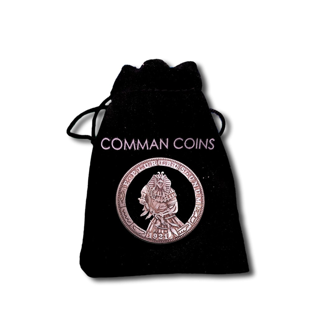 Hand Cut Hobo Coin Horus God of Ancient Egypt Egyptian Desert Sand ...