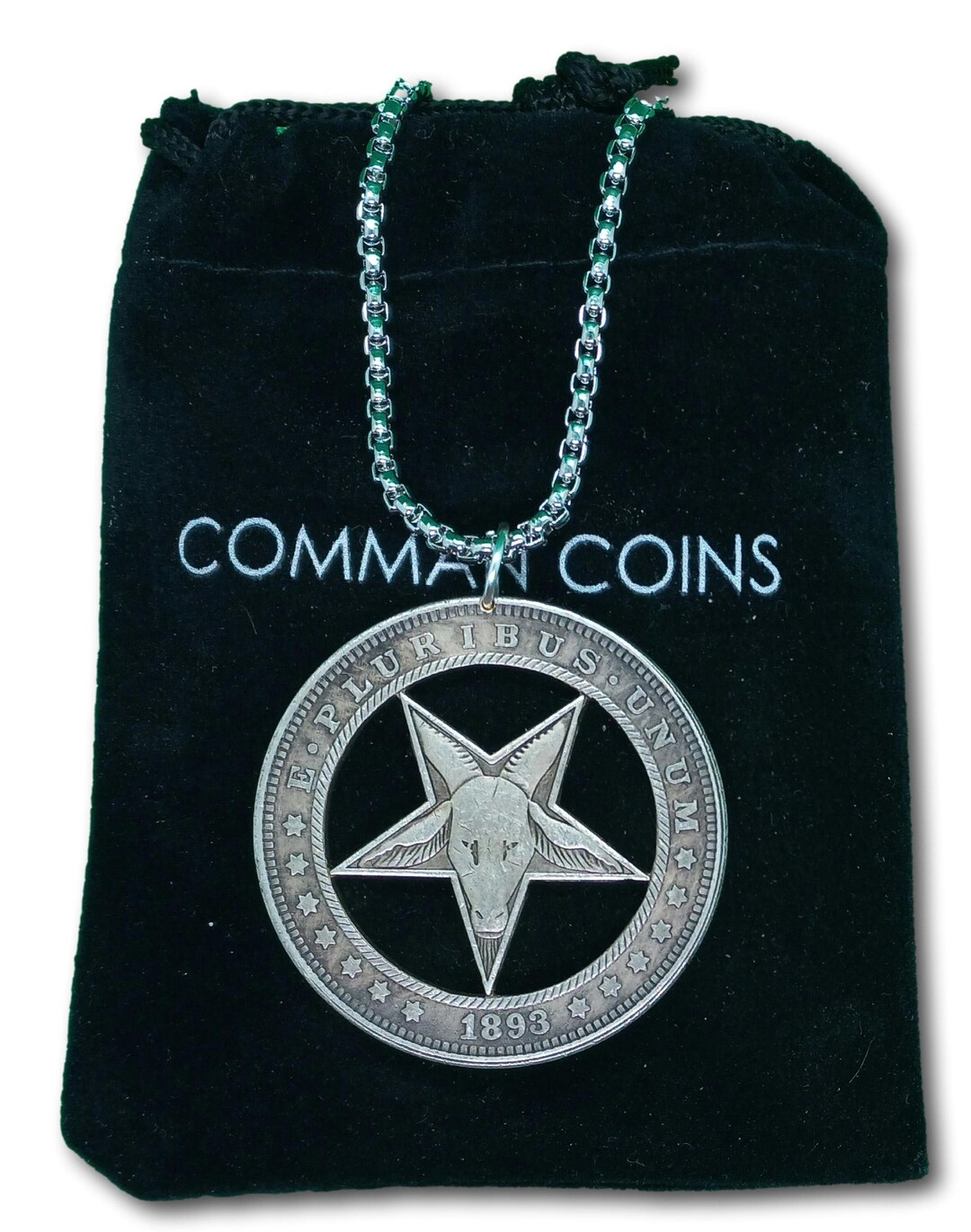 Cut Coin Hobo Coin Necklace Devil Star Lucifer Satin Ritual Gothic ...