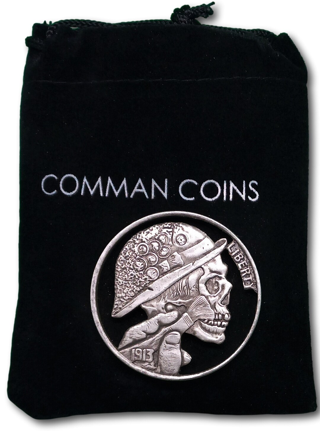 Hobo Coin Cut Coin Skull WW2 Soldier Being Painted Army War American ...