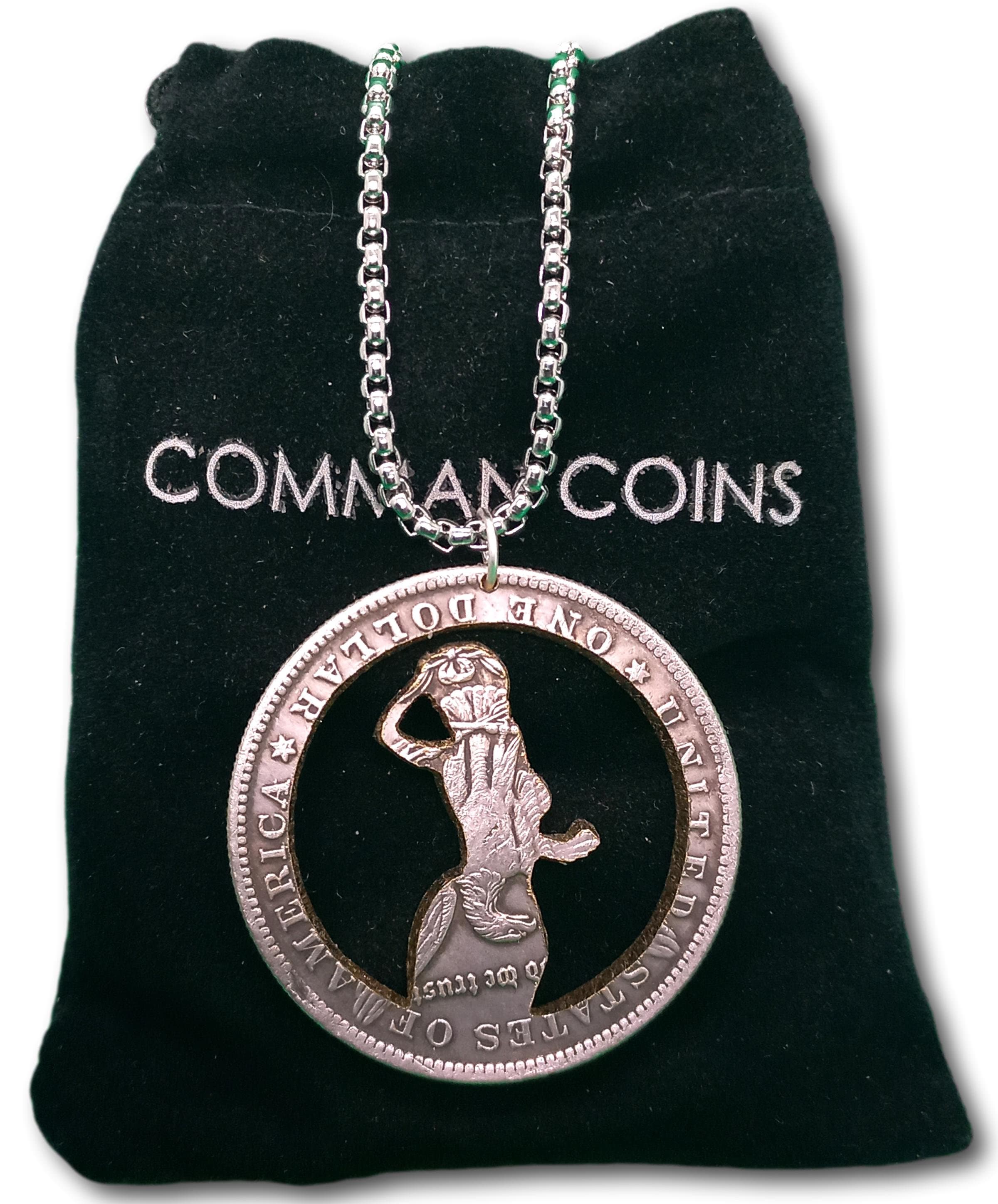 Cut Coin Hobo Coin Necklace Anime Girl Travel Bikini at Beach US ...