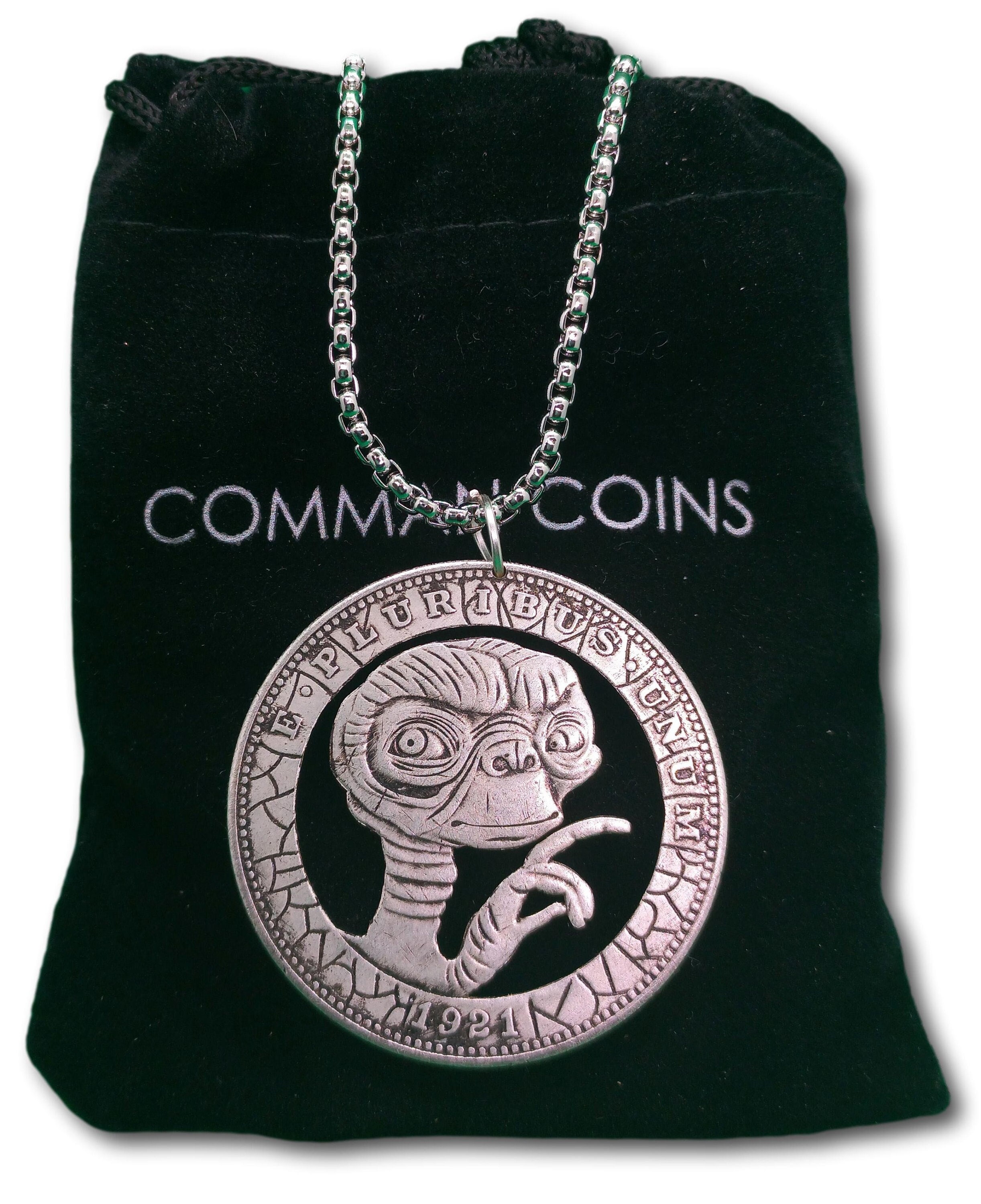 Cut Coin Hobo Coin Necklace ET Classic Movie Film Alien Phone Home ...