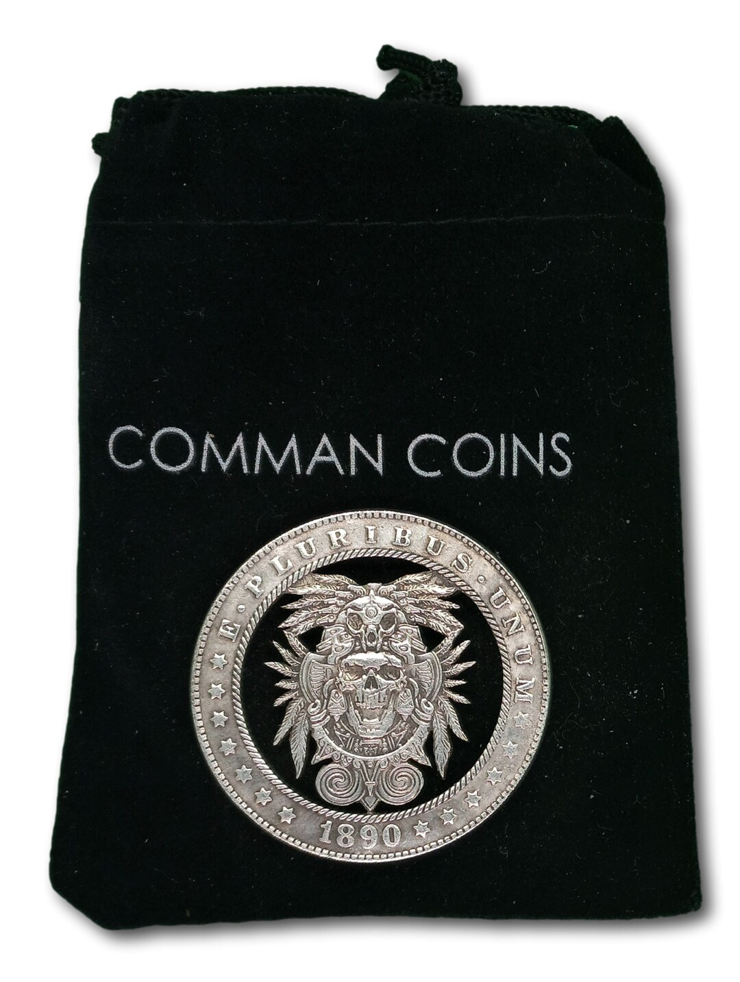 Hobo Coin Cut Coin Old Mayan God of Death Skull Santa Muerte - Etsy