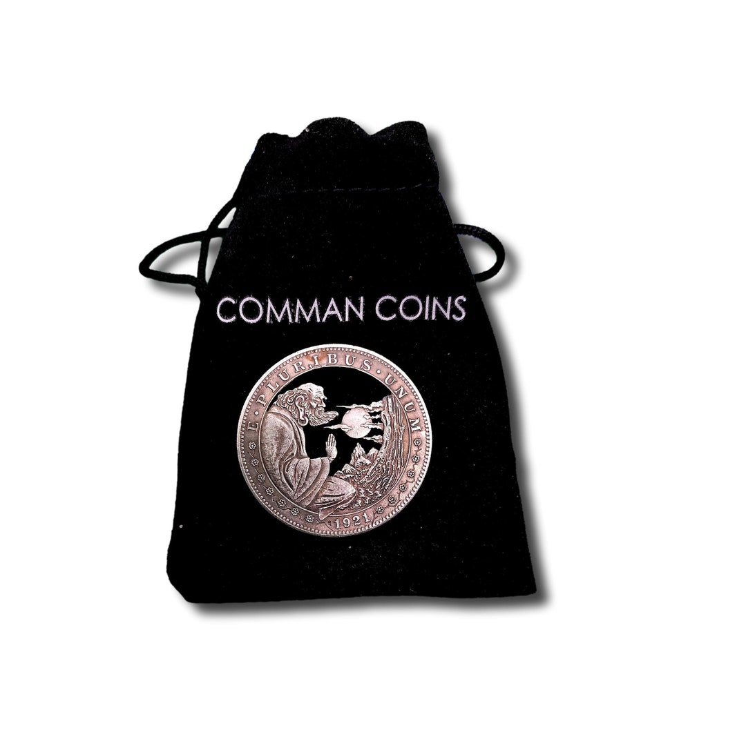 Hand Cut Hobo Coin Tai Chi Old Man Yin Yang Zen Fantasy American Morgan ...