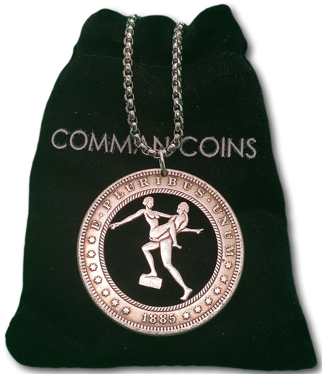 Cut Coin Hobo Coin Necklace Man Woman Kama Sutra Love Position Couple ...