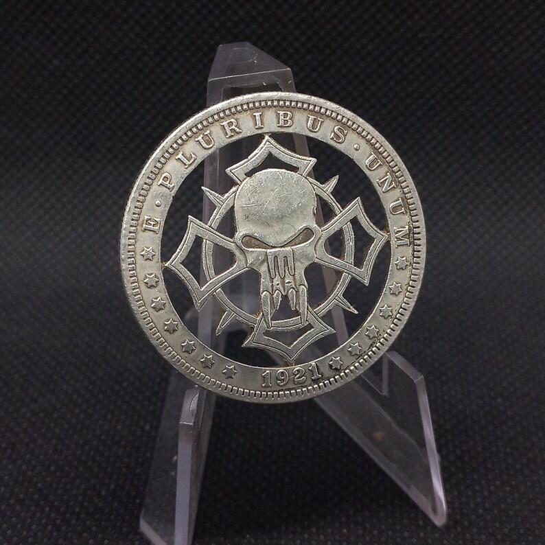 Hobo Cut Coin Skull Punisher Symbol Vigilante Hero Goth US - Etsy