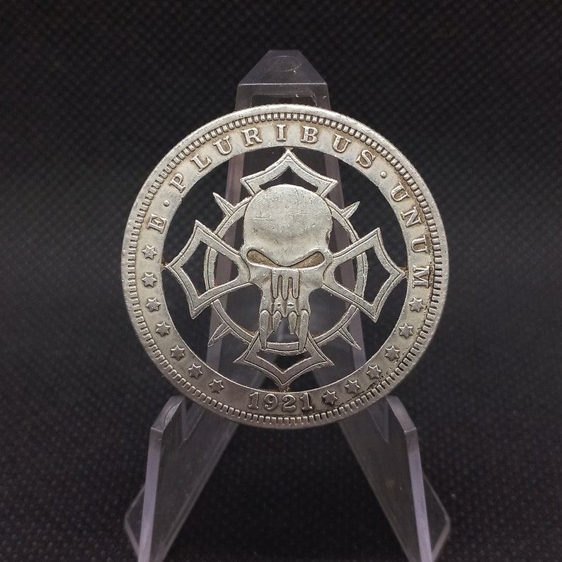Hobo Cut Coin Skull Punisher Symbol Vigilante Hero Goth US - Etsy