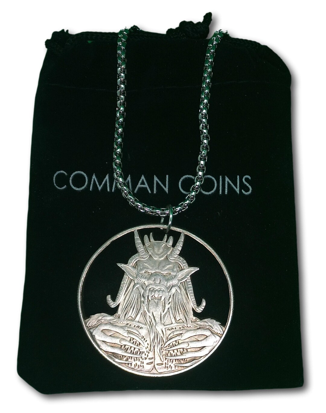 Cut Coin Hobo Coin Necklace Evil Demon From Hell Devil Goth American ...