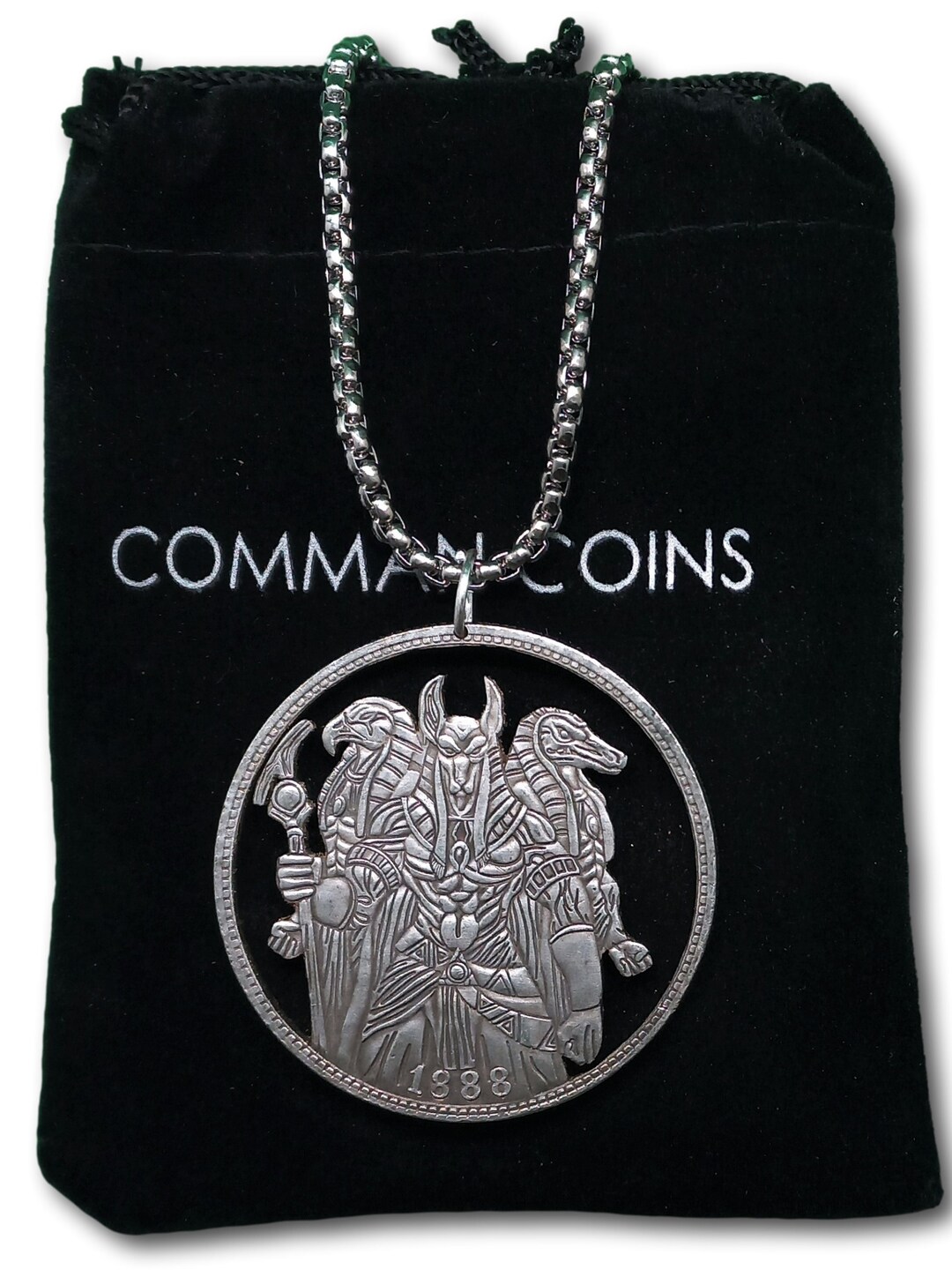 Cut Coin Hobo Coin Necklace 3 Main Gods Egypt Set Horus Anubis American ...