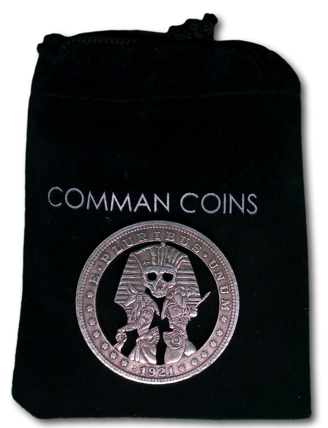 Hobo Coin Cut Coin Ancient Gods of Egypt Horus and Set Skull Goth ...