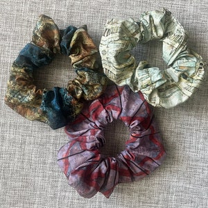 Scrunchie set of 3 Handsewn hair ties Elastic scrunchy sets Beautiful hair accessories Plastic-free eco-friendly cotton hair ties image 3