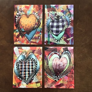 Carte coeur simple avec enveloppe ~ Carte amour ~ Carte inspirante ~ Carte vierge ~ Cœurs ~ Papeterie coeur coloré